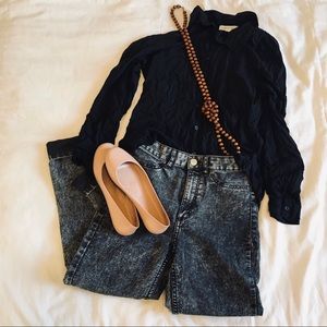 Black Basic Button Down